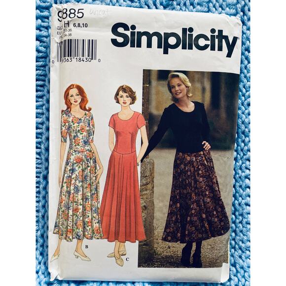 Simplicity 9885 pattern maxi dress fitted size 6 8 10 - Picture 1 of 5